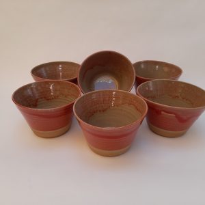 Juego de 6 pocillos rojos