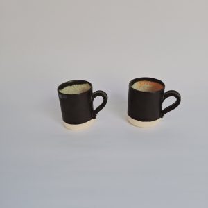 Juego de 2 tazas de café medianas negras